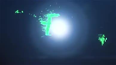 震撼绿色粒子科技汇聚logo开场视频的预览图